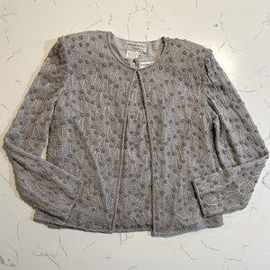 Vintage Adrianna Papell Silk Beaded Top/Jacket Set Sz 6